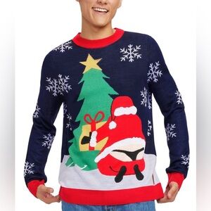 TIPSY ELVES Whale Tail Funny Christmas Sweater Santa Snowflakes Ugly Party Sz M